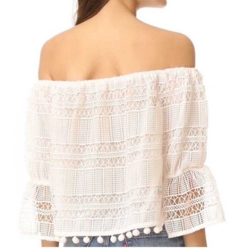 Tularosa Alexa Crochet Top Off Shoulder Blouse Womens Medium Cream Boho Hippie